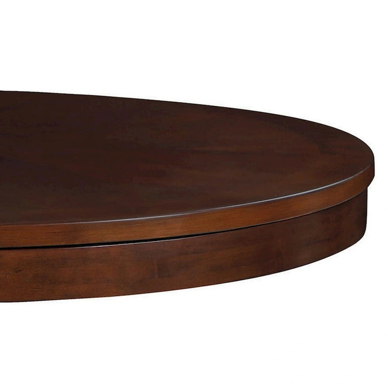 Table de salle à manger de jeu de poker ronde de 48 pouces avec porte-gobelets, plateaux à jetons, marron