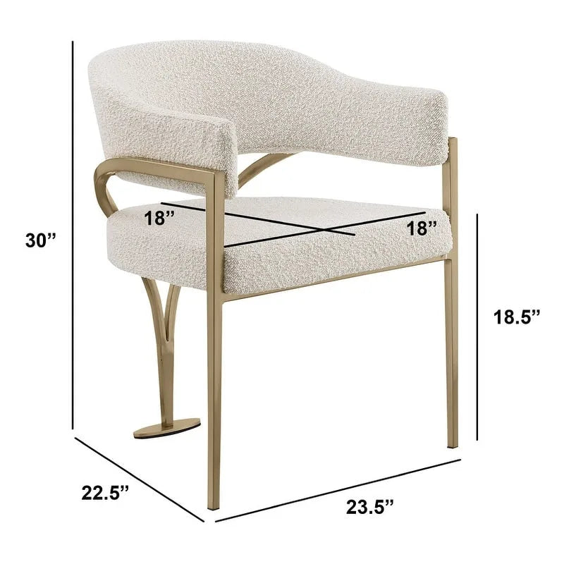 Chaises de salle à manger en chrome brossé doré mat