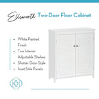 Meuble de rangement au sol RiverRidge Ellsworth pour salle de bain et buanderie avec portes et étagères réglables - Blanc