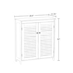 Meuble de rangement au sol RiverRidge Ellsworth pour salle de bain et buanderie avec portes et étagères réglables - Blanc