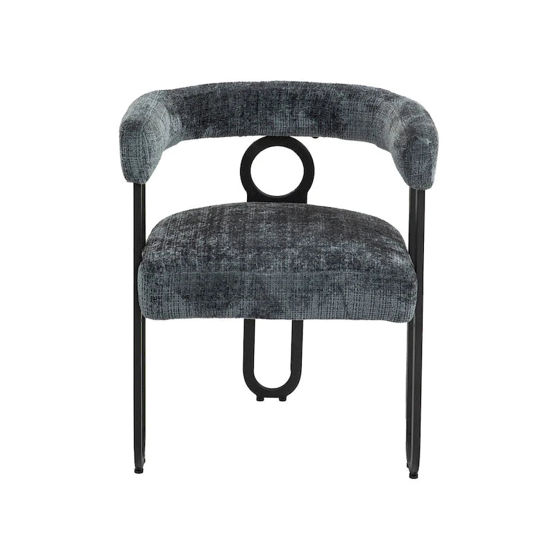 Chaises de salle à manger modernes rembourrées en tissu chenille pour le salon